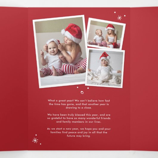 Carte De Fin D'année Trois Volets Holiday (Intérieur au milieu)