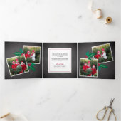Carte De Fin D'année Trois Volets Holly Jolly | Cute Rustique Multi Photo (Intérieur)
