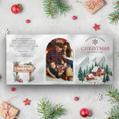 Carte De Fin D'année Trois Volets Jolie Enfants Coloré Noël Wonderland Arch Photo