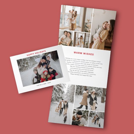 Carte De Fin D'année Trois Volets Joyeuses vacances Moderne 12 Photo