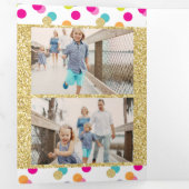 Carte De Fin D'année Trois Volets Joyeux et lumineux Parties scintillant Confetti No (Intérieur en premier)