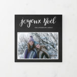 Carte De Fin D'année Trois Volets Joyeux Noel| Chalkboard Vintage Multi Photo<br><div class="desc">Joyeux Noel| Chalkboard Vintage Multi Photo</div>