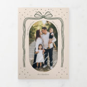 Carte De Fin D'année Trois Volets Joyeux Noël Elegant Bow Présent Photo Collage (Page de couverture)