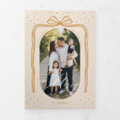 Carte De Fin D'année Trois Volets Joyeux Noël Elegant Bow Présent Photo Collage (Page de couverture)