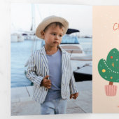 Carte De Fin D'année Trois Volets Joyeux Noël félin - Drôle de chat espiègle (Intérieur en premier)