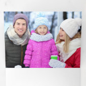 Carte De Fin D'année Trois Volets Joyeux Script Floral Diagonal 2-Photo (Intérieur en premier)