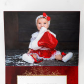 Carte De Fin D'année Trois Volets Ligne d'or élégante dessinée Photo botanique de No (Intérieur en premier)