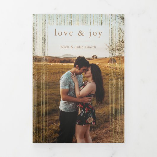 Carte De Fin D'année Trois Volets Lignes et photos Abstraites (Page de couverture)