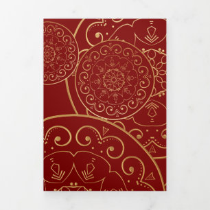 Carte De Fin D'année Trois Volets Mandala 50 de luxe