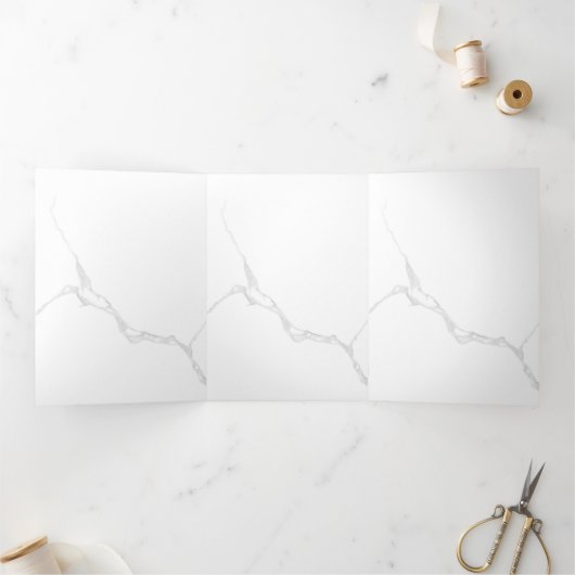 Carte De Fin D'année Trois Volets Marbre Blanc  (Intérieur)