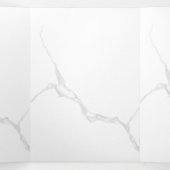 Carte De Fin D'année Trois Volets Marbre Blanc  (Intérieur au milieu)