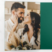 Carte De Fin D'année Trois Volets Marié et vert brillant Script 4 Photo (Intérieur en premier)