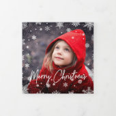 Carte De Fin D'année Trois Volets Merry Magic | Russe Snowflake Multi Photo (Protection)