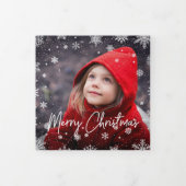 Carte De Fin D'année Trois Volets Merry Magic | Rustic Snowflake Multi Photo (Protection)