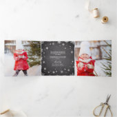 Carte De Fin D'année Trois Volets Merry Magic | Rustic Snowflake Multi Photo (Intérieur)