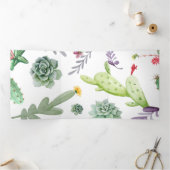 Carte De Fin D'année Trois Volets Motif Cactus (Intérieur)