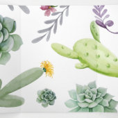 Carte De Fin D'année Trois Volets Motif Cactus (Intérieur au milieu)