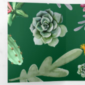 Carte De Fin D'année Trois Volets Motif Cactus 3 (Intérieur en premier)