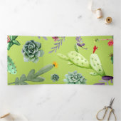 Carte De Fin D'année Trois Volets Motif Cactus 6 (Intérieur)