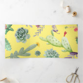 Carte De Fin D'année Trois Volets Motif Cactus 9 (Intérieur)