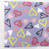 Carte De Fin D'année Trois Volets Motif coeurs 31 (Intérieur en premier)