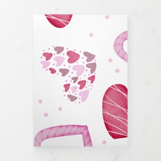 Carte De Fin D'année Trois Volets Motif Cœurs 36 (Page de couverture)