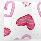 Carte De Fin D'année Trois Volets Motif Cœurs 36 (Intérieur en premier)