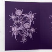 Carte De Fin D'année Trois Volets motif de fleurs violettes (Intérieur en premier)