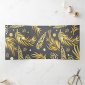 Carte De Fin D'année Trois Volets Motif de Noël, pin neige 2 (Intérieur)