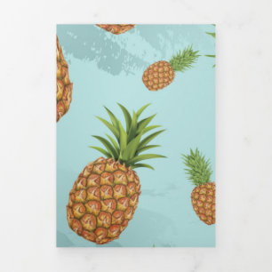 Carte De Fin D'année Trois Volets Motif de pomme de pin aquarelle 2