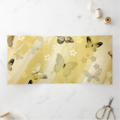 Carte De Fin D'année Trois Volets Motif papillon 10 (Intérieur)