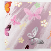 Carte De Fin D'année Trois Volets Motif papillon 7 (Intérieur en premier)