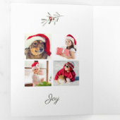 Carte De Fin D'année Trois Volets Multi-photo Moderne Noël Greens (Intérieur en premier)