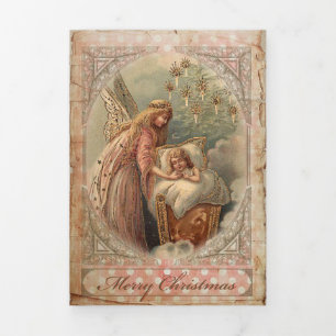 Carte De Fin D'année Trois Volets Noël Angel 1 - Carte de voeux