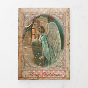Carte De Fin D'année Trois Volets Noël Angel 3 - Carte de voeux