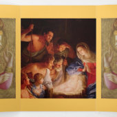 Carte De Fin D'année Trois Volets Noël anges Nativité (Intérieur au milieu)