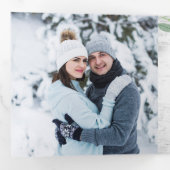 Carte De Fin D'année Trois Volets Noël Holly Rustic Birch Bark Multi Photo Tri- (Intérieur en premier)