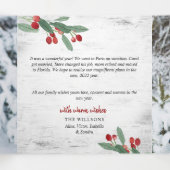 Carte De Fin D'année Trois Volets Noël Holly Rustic Birch Bark Multi Photo Tri- (Intérieur au milieu)