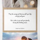 Carte De Fin D'année Trois Volets Noël multi photo kraft rustique (Intérieur au milieu)