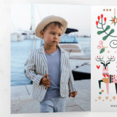 Carte De Fin D'année Trois Volets Noël Renne Géométrique (Intérieur en premier)