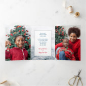 Carte De Fin D'année Trois Volets Nuit d'hiver traditionnelle multiphoto (Intérieur)