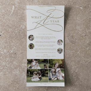 Carte De Fin D'année Trois Volets Or Romantique Quel An Noël Multi Photo