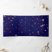 Carte De Fin D'année Trois Volets Ornements festifs 7 (Intérieur)