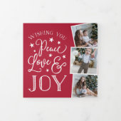 Carte De Fin D'année Trois Volets Paix, amour et joie | Multiphoto (Protection)