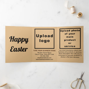 Carte De Fin D'année Trois Volets Pâques Vacances Brown