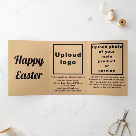 Carte De Fin D'année Trois Volets Pâques Vacances Brown (Intérieur)