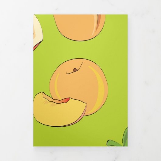 Carte De Fin D'année Trois Volets Peach Pattern 4 (Page de couverture)