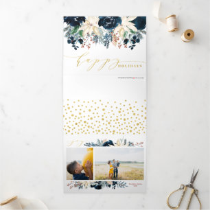 Carte De Fin D'année Trois Volets Photo Holiday