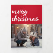 Carte De Fin D'année Trois Volets Photo Joyeuse et Lumineuse en Gras (Page de couverture)