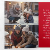 Carte De Fin D'année Trois Volets Photo Joyeuse et Lumineuse en Gras (Intérieur en premier)